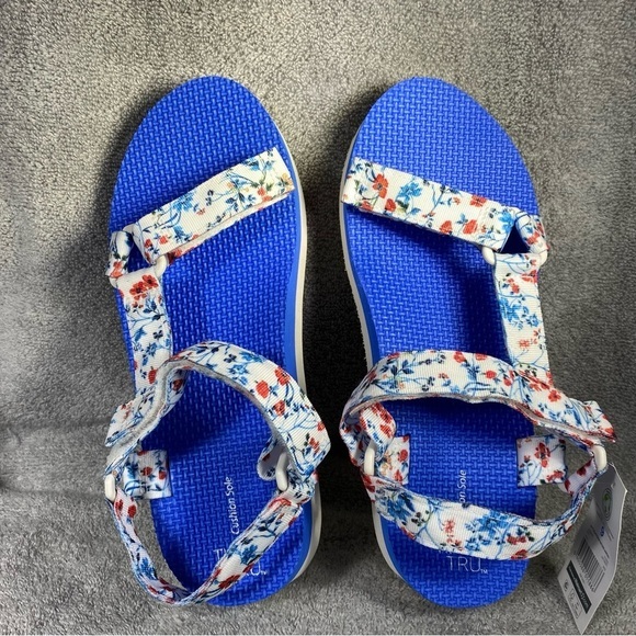 Time And Tru Sandal’s Women’s Size 9 NWT Blue Velcro Closure - Picture 9 of 10